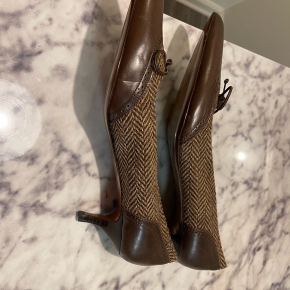 Ralph Lauren Brown Herringbone Heels - Picture 10 of 10